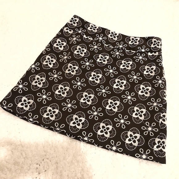 LOFT embroidered mini a line brown cotton … - Picture 2 of 8